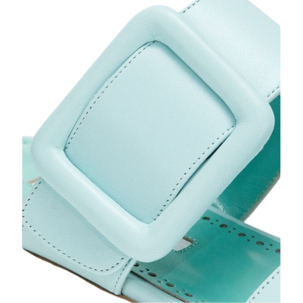 MANOLO BLAHNIK Tituba Buckle Slide Sandals Light Blue With Box Dust Bag Size 41 - Picture 4 of 16